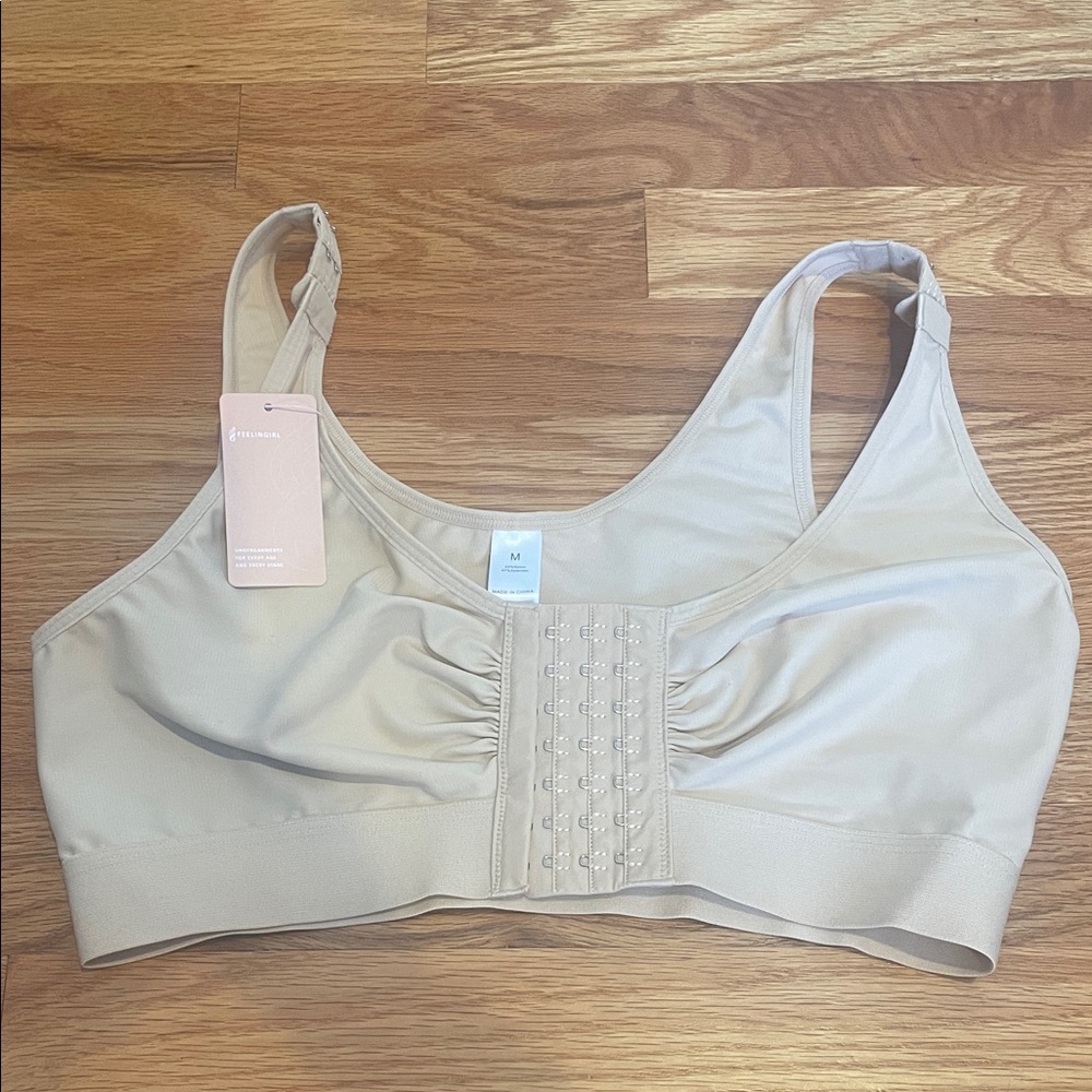Feeling Girl Seamless Front-Closure Comfort Bra - Beige